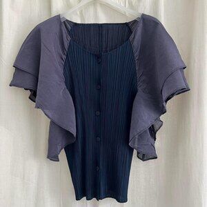 Issey Miyake Pleats Please vintage blouse in navy